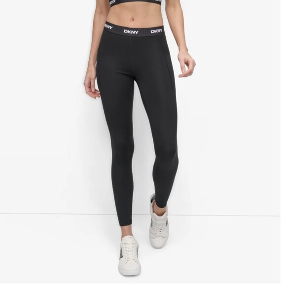 Dkny Pants - DKNY / Cropped Mid Rise Logo Waist Legging
